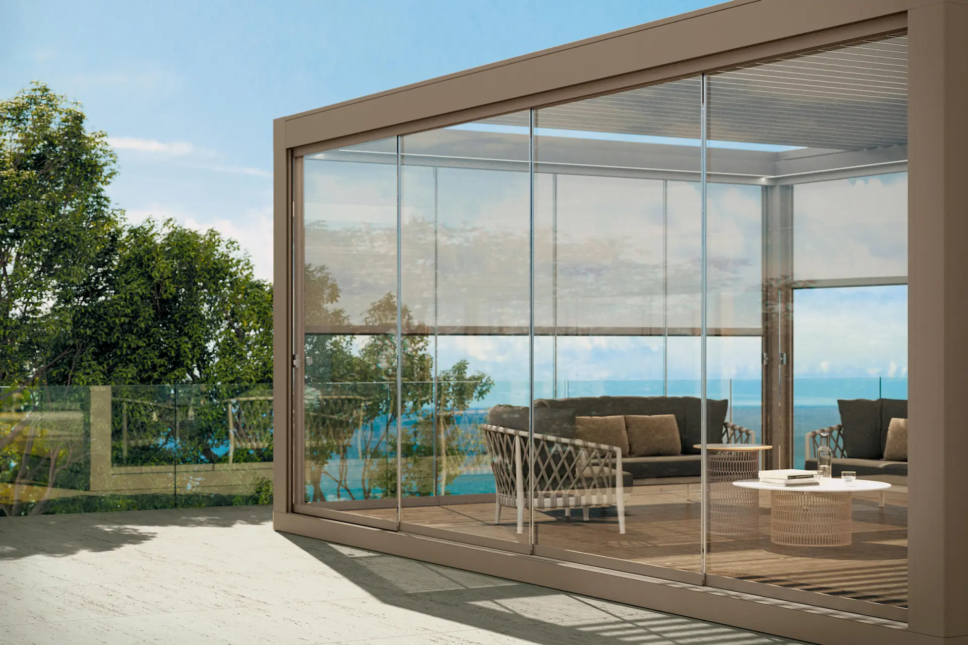 cortinas de cristal con perfilería